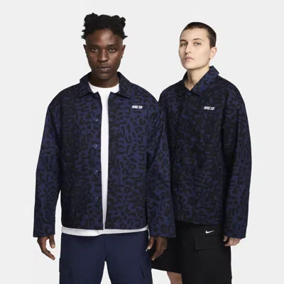 Nike Unisex  Sb Allover Print Skate Chore Coat In Blue