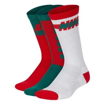 Nike Unisex Socks 3 Packs Red/green/white