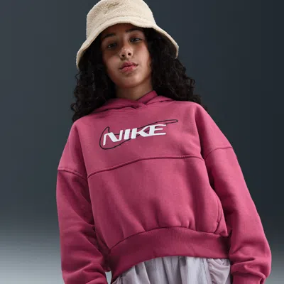 Nike Kids' Unisex  Sportswear Club Fleece Girls' Oversized Hoodie In Pink