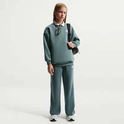 Nike Kids' Unisex  Sportswear Club Fleece Girls' Wide-leg Pants In Green