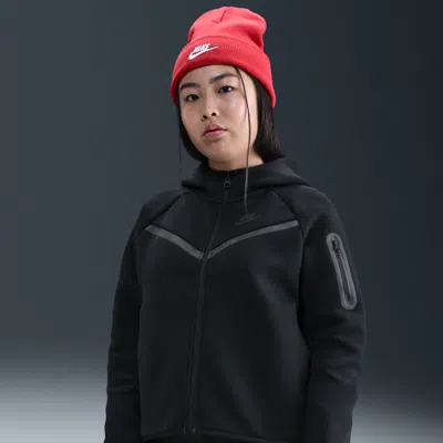 Nike Kids' Unisex  Sportswear Tech Fleece Girls' Full-zip Hoodie (extended Size) In Black