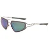 Nike Unisex 63 Mm Silver Sunglasses In Green