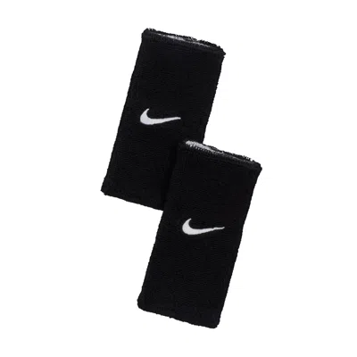 Nike Unisex Swoosh Classic Reversible Wristbands (2-pack) In Black