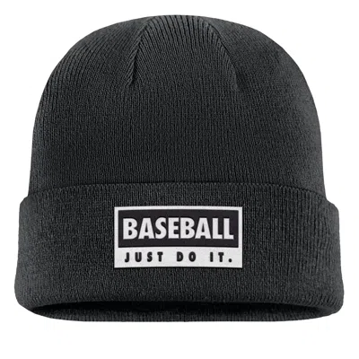 Nike Unisex Swoosh Peak Baseball Beanie In Black