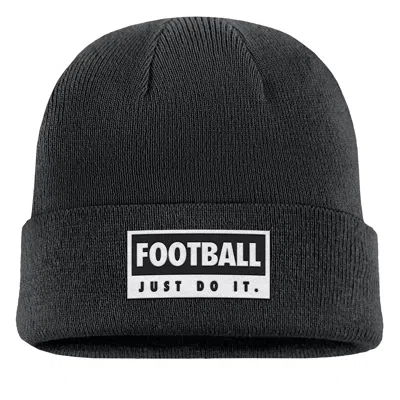 Nike Unisex Swoosh Peak Football Beanie In Black