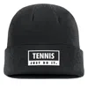 Nike Unisex Swoosh Peak Tennis Beanie In Black