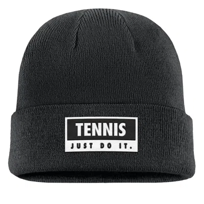 Nike Unisex Swoosh Peak Tennis Beanie In Black
