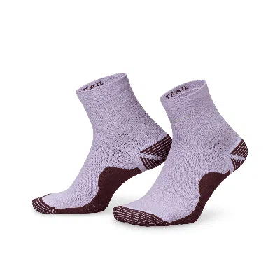 Nike Unisex Trail Running Ankle Socks (1 Pair) In Purple