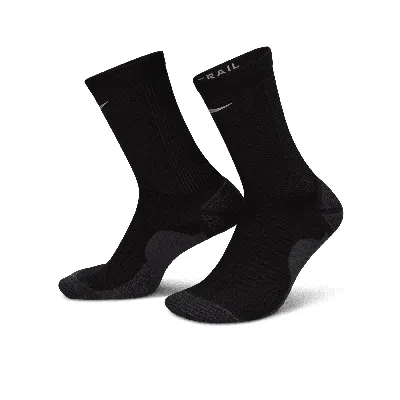 Nike Unisex Trail Running Crew Socks (1 Pair) In Black
