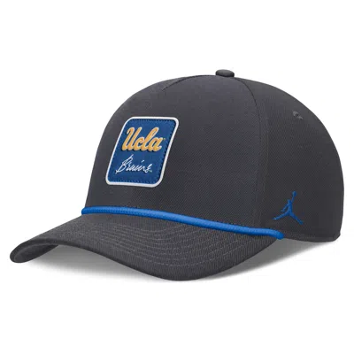 Nike Unisex Ucla Primetime Rise Jordan Brand Dri-fit College A-frame Adjustable Hat In Black