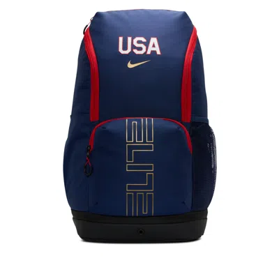 Nike Unisex Varsity Elite Usa Printed Basketball Backpack (32l) In Blue