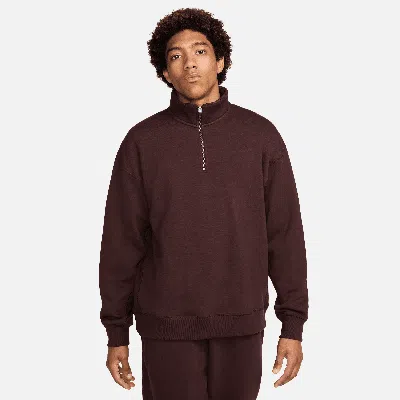 Nike Unisex Wool Classics 1/4-zip Top In Brown