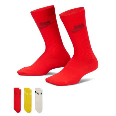 Nike Unisex X Legoâ® Collection Everyday Essentials Crew Socks (3 Pairs) In Multi