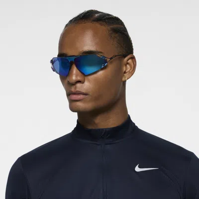 Nike Unisex Zeus Edge Mirrored Sunglasses In Blue