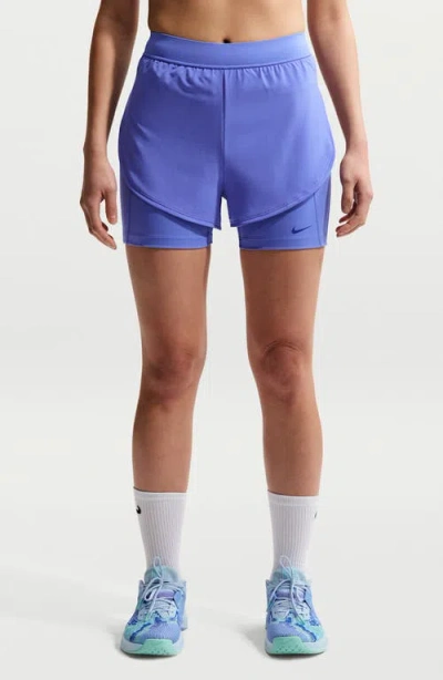 Nike Universa 2-in-1 Five-inch Shorts In Purple
