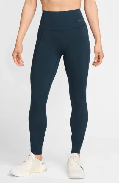 Nike Universa Dri-fit High Waist Pocket Leggings In Blue
