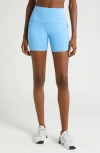 Nike Women's Universa Medium-support High-waisted 5" Biker Shorts With Pockets In University Blue/ Black