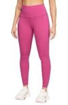 Nike Women's Universa Medium-support High-waisted 7/8 Leggings With Pockets In Fireberry/ Black