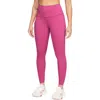 Nike Universa Medium Support High Waist 7/8 Leggings In Fireberry/ Black