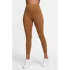 Nike Universa Medium Support High Waist 7/8 Leggings In Light British Tan/ Black