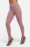 Nike Universa Medium Support High Waist 7/8 Leggings In Smokey Mauve/black