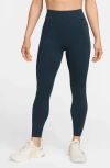Nike Universa Medium Support High Waist Ankle Leggings In Armory Navy/anthracite/black