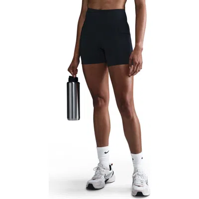 Nike Universa Medium-support High-waisted 5-inch Pocket Biker Shorts In Black