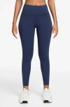 Nike Universa Medium-support High-waisted Pocket 7/8 Leggings In Blue