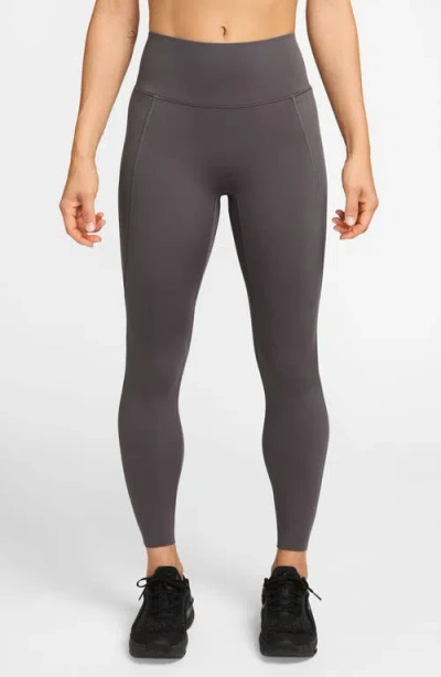Nike Universa Medium-support High-waisted Pocket 7/8 Leggings In Gray