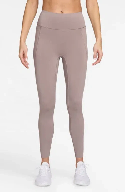 Nike Universa Medium-support High-waisted Pocket 7/8 Leggings In Neutral