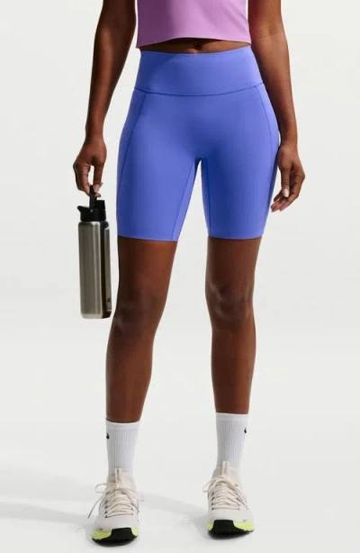Nike Universa Medium-support High-waisted Pocket Biker Shorts In Multi