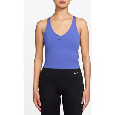 Nike Universa Medium Support Padded Sports Bra Tank In Blue