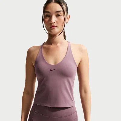 Nike Universa Women's Medium-support Padded Sports Bra Tank In Purple