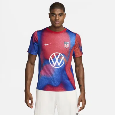 Nike Royal Usmnt 2024 Academy Pro Pre-match Top In Red