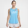 Nike Usa One  Women's Dri-fit Running Tank Top In Blue
