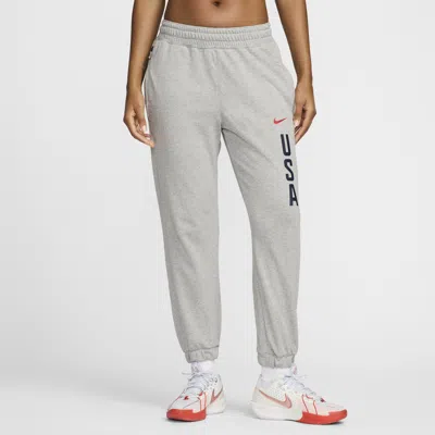 Nike Women's Gray Usa Basketball Authentic Practice Club Pants In Grey