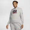Nike Gray Usa Basketball Authentic Practice Club Pullover Hoodie In Gray