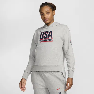 Nike Gray Usa Basketball Authentic Practice Club Pullover Hoodie