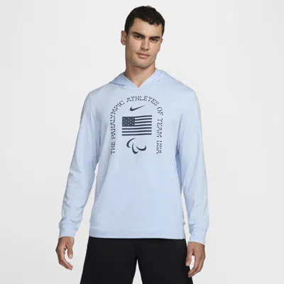 Nike Usa Restore  Men's Dri-fit Yoga Lightweight Hoodie In Blue