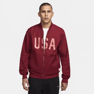 Nike Usa Sport Essentials  Men's Soccer Woven Bomber Jacket In Red