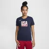 Nike Usa  Women's Dri-fit Basketball Practice T-shirt In Blue