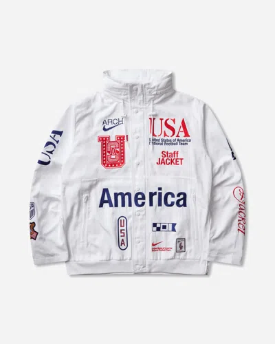 Nike Usa X V.a.a. Woven Staff Jacket In White