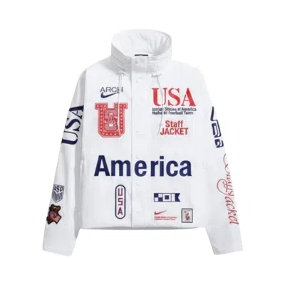 Pre-owned Nike Usa X V.a.a. Woven Staff Jacket 'white/deep Royal Blue' | Men's Size L