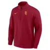 Nike Usc Coaches  Men's Dri-fit College Long-sleeve 1/2-zip Top In Red