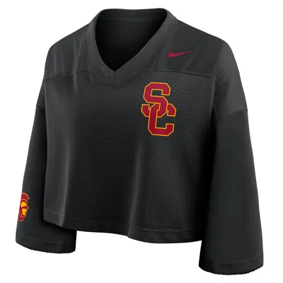 Nike Usc Jersey  Women's Dri-fit College Cropped Top In Black