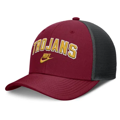 Nike Usc Legacy Arch Rise  Men's Dri-fit College Trucker Adjustable Hat In Red