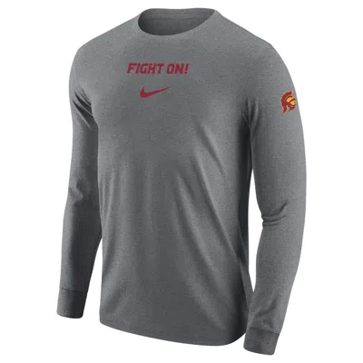Nike Usc  Men's College Long-sleeve T-shirt In Grey