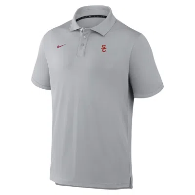 Nike Usc Par  Men's Dri-fit College Polo In Gray