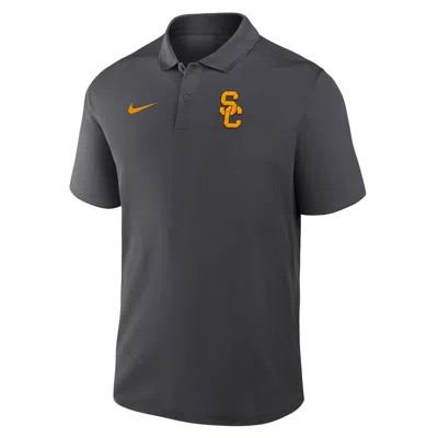Nike Usc Primetime Victory Primary Logo  Men's Dri-fit College Polo In Gray