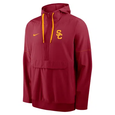 Nike Usc Sideline Anorak  Men's College 1/2-zip Hooded Jacket In Red